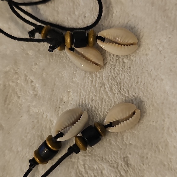 Vintage Seashell & Bead Black Cord Belt with Tie Closure EUC - Picture 7 of 10
